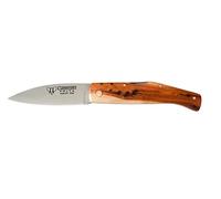 Navaja Cudeman Solsona Delta 344-GB Hoja de Acero ACX-380 de 8,5 cm empuñadura de enebro de 11 cm y bloqueo trasero para Caza, Pesca, Supervivencia y bushcraft + Portabotellas Regalo (Con funda)