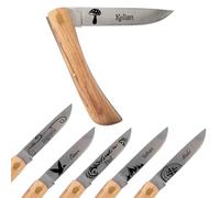 Navaja de bolsillo con mango de madera personalizado - Hoja de acero con texto grabado - Regalo para hombre: Día del Padre, papá, abuelo, Navidad o cumpleaños