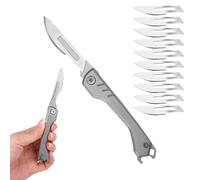 Navaja de Bolsillo, Navaja de Bolsillo, Navaja Llavero, Inoxidable Navaja Plegable con Mango, navaja de Bolsillo EDC con Hoja Intercambiable, para Caza al Aire Libre, Camping, Pesca, Senderismo