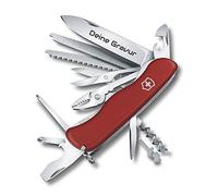 Navaja de bolsillo Work Champ con grabado en la hoja I Regalo para hombres mujeres I cumpleaños I Navaja suiza personalizada con 21 funciones 0.8564