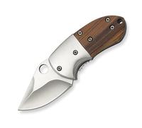 Navaja EDC para bolsillo con hoja de acero inoxidable de 5 cm y empuñadura de madera para Caza, Pesca, Camping, Outdoor, Supervivencia y Bushcraft Albainox 18509
