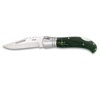 Navaja LAGUIOLE Caza micarta Verde 9,5 cm para Caza, Pesca, Camping, Outdoor, Supervivencia y Bushcraft Albainox 10666 + Portabotellas de regalo