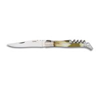Navaja laguiole mango asta de toro virola aluminio hoja de acero inox