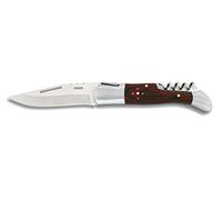Navaja LAGUIOLE Micarta Roja Sacacorchos 10 cm para Caza, Pesca, Camping, Outdoor, Supervivencia y Bushcraft Albainox 10668 + Portabotellas de regalo
