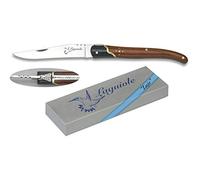 Navaja LAGUIOLE Stamina y micarta Hoja 9 cm para Caza, Pesca, Camping, Outdoor, Supervivencia y Bushcraft Albainox 19245 + Portabotellas de regalo