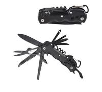 Navaja multitool Taozoey 12 en 1, herramienta de bolsillo plegable, cuchillo, abridor, destornillador, lima, sierra y alicates (negro)