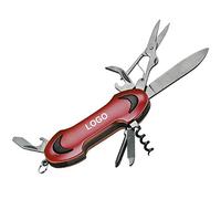 Navaja Multiusos de Bolsillo 8-en-1 PERSONALIZADA (con Nombre o Texto) · Cuchillo Multiusos/Herramienta Multiuso ROJA Ideal como Excelente · Multiherramienta con embalaje Individual