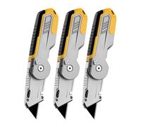 Navaja Multiusos Plegable con Almacenamiento de Hojas, Cúter Retráctil de Aleación de Zinc de Alta Resistencia, Incluye 13 Hojas(*3)