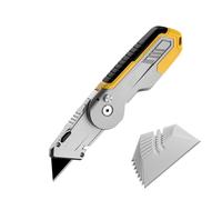 Navaja Multiusos Plegable con Almacenamiento de Hojas, Cúter Retráctil de Aleación de Zinc de Alta Resistencia, Incluye 13 Hojas(*1)