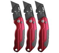 Navaja Multiusos Plegable, Cúter de Metal Resistente for Cajas de Cartón, Colza, Cuero y Cartón, Diseño de Almacenamiento de Cuchillas con 10 Cuchillas Adicionales(*3)