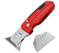 Navaja Multiusos Resistente, Cúter Plegable 2 en 1 con Almacenamiento de Cuchillas, Diseño Retráctil, for El Hogar, La Oficina y El Bricolaje