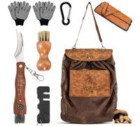 Navaja para Setas,Bolsa para Setas con Red Transpirable,Navaja Champiñon | Bolsa De Caza De Setas,Cesta Plegable para Setas de Almacenamiento Compacto,Bolsa de Caza de Hongos,para Hacer Senderismo