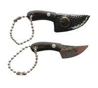 Navaja pequeña con llavero con mango de madera y tapa protectora, pequeño de acero inoxidable, mini cúter, abridor de paquetes, bolso, abrecartas, cuchillo de hobby para manualidades (negro 20-42 A)