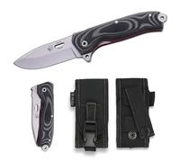 Navaja SV-4 para bushcraft y supervivencia, hoja de 8.5 cm, herramienta de camping para pesca, caza, actividad deportiva, funda