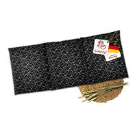 navango® Cojín de grano adecuado para microondas y horno, negro, con relleno de trigo, hecho a mano en Alemania, aprox. 50 x 20 cm, 3 cámaras, algodón OEKO-Tex | cuello espalda hombro