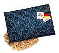 navango® Cojín de huesos de cereza, adecuado para microondas y horno, azul marino con diseño de red, hecho a mano en Alemania, aprox. 30 x 20 cm, algodón OEKO-Tex