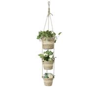 Navaris 3 maceta trenzada - Porta plantas y flores para colgar - Cubremaceta con cuerda - Macetero con 3 colores