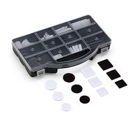 Navaris Almohadillas de fieltro adhesivas para muebles - Caja con 216x protector adhesivo de suelo para patas de sillas pata de mesa - Blanco y negro