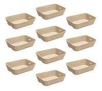Navaris Arenero para Gatos portátil - Set 10x Bandeja de cartón Biodegradable para Arena de Gato - Bandejas de Viaje para areneros de 40,5 x 30 cm
