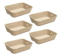 Navaris Arenero para Gatos portátil - Set de 5X Bandeja de cartón Biodegradable para Arena de Gato - Bandejas de Viaje para areneros de 40.5 x 30 CM