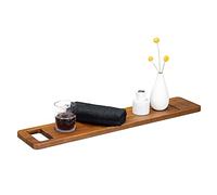 Navaris Bandeja de Madera para bañera - Mesa Auxiliar para la Tina con Espacio para café Vino Libro Tablet - Accesorio con Forma de Tabla para baño