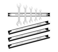 Navaris Barra Iman Herramientas - 4x Imanes para Herramientas - 4x Barra de Iman Potente de Pared 30,5 x 2,3 cm - Set 4 Magnetic Strip para Cocina Garaje Jardín y Taller