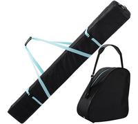 Navaris Bolsa Botas Esqui y Funda esquis - Set de 1x Bolsa para Botas de Esqui y 1x Bolsa esquis 190 cm - Funda con Bolsillo con Cremallera y Correa para el Hombro