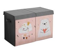 Navaris Caja Almacenaje Infantil - Caja Juguetes y Libros con Divisor Interior - Rosa, 62 x 33 x 40 cm