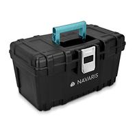 Navaris caja de herramientas de plástico - Organizador con 1 cierre de acero y capacidad 19L - Maletín para herramientas de bricolaje con asa