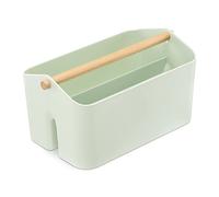 Navaris Cesta organizadora con asa - Caja con 2X Organizador para Productos de baño Limpieza Cocina Fregadero Botellas - 26,5 x 16,5 x 15 cm - Verde