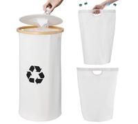 Navaris Contenedor de Botellas - Cubos Basura Reciclaje 30 x 50 cm - Cubo con Bolsa de Transporte Extraíble y Lavable - Evita Olores y Desorden - Cubo de Basura Cocina Reciclaje