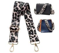 Navaris Correa Bolso Bandolera - Correas para Bolsos de Mujer - Longitud 75-138 cm - asa para Bolso de Mano riñonera Bolsa de Deporte - Ganchos Dorados - Leopardo Negro y Rosa