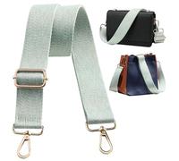 Navaris Correa Bolso Bandolera - Correas para Bolsos de Mujer - Longitud 75-138 cm - asa para Bolso de Mano riñonera Bolsa de Deporte - Ganchos Dorados - Tejido Verde Menta