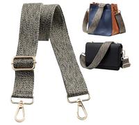 Navaris Correa Bolso Bandolera - Correas para Bolsos de Mujer - Longitud Ajustable 75-138 cm - asa para Bolso de Mano riñonera Bolsa de Deporte - Ganchos Dorados - Tejido Negro