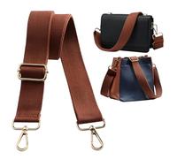 Navaris Correa Bolso Bandolera - Correas para Bolsos de Mujer - Longitud Ajustable 75-138 cm - asa para Bolso de Mano riñonera Bolsa de Deporte - Ganchos Dorados - Marrón