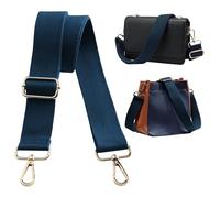 Navaris Correa Bolso Bandolera - Correas para Bolsos de Mujer - Longitud Ajustable 75-138 cm - asa para Bolso de Mano riñonera Bolsa de Deporte - Ganchos Dorados - Azul Marino