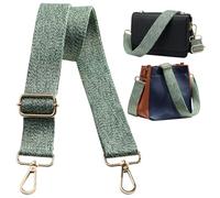 Navaris Correa Bolso Bandolera - Correas para Bolsos de Mujer - Longitud Ajustable 75-138 cm - asa para Bolso de Mano riñonera Bolsa de Deporte - Ganchos Dorados - Tejido Verde