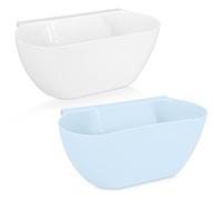 Navaris Cubo de Basura Colgante para Cocina - 2x Cesta de Desperdicios - 2x Organizador para Estropajo - Cubo Basura Encimera