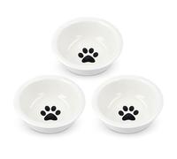 Navaris Cuenco para Mascotas - Set Triple de comederos y Bebedero de cerámica para Mascotas Gato Perro pequeño Gatos - Juego de Cuencos de 320 ml