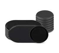 Navaris Deslizadores para muebles en moqueta - Set 16x almohadilla ovalada de goma EVA y plástico para mover sillas mueble mesa - Pads ovalados