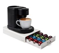 Navaris Dispensador de cápsulas café Compatible con Vertuo y Nespresso - Cajón y Soporte para cafetera de cápsulas - Accesorio con Capacidad de 24x cápsula - Crema