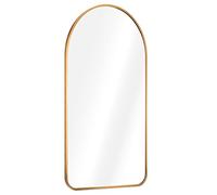 Navaris Espejo arqueado - Espejo Cuerpo Completo con Arco Redondeado - De Pared Decorativo en baño Dormitorio Pasillo - 110 x 50 cm - Dorado/Bronce