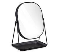 Navaris Espejo de Maquillaje para Mesa - Espejo para tocador baño - Accesorio Decorativo con Soporte y Base para Poner Joyas cosméticos - En Negro