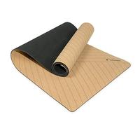 Navaris Esterilla de Yoga de Corcho Antideslizante - Alfombra para Entrenamiento de Gimnasia - Colchoneta de 183 x 61 x 0.5CM con Correa de Transporte