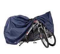 Navaris Funda Bicicleta Exterior Impermeable - Cubierta Guarda Bicicletas Exterior Resistente al Agua - Ajustable con Agujeros de Bloqueo - Funda para Bicicleta Hasta 205 cm - Azul marino XL