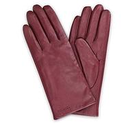 Navaris Guantes de cuero para mujer - Con función táctil para pantalla - 2x Guante de piel genuina de napa y forro de cachemira - Tallas S en rojo