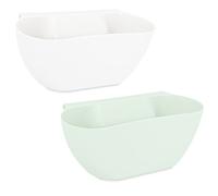 Navaris Juego de 2 cubos de basura colgantes para cocina, para puerta de armario, para restos de alimentos y peladuras de verduras de la encimera, cubo de basura portátil para caravana, capacidad de