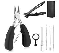 Navaris Juego de Alicates Uñas Pies - 7en1 Kit de Pedicura para Pies con Cortauñas Pies Profesional - Ideal para Uñas Encarnadas Pies y Personas Mayores - Estuche Pedicura Pies