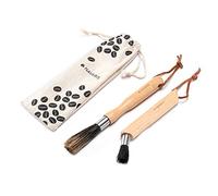 Navaris Kit de Cepillos para Cafetera - 2 cepillos con cerdas de jabalí para la Limpieza de cafeteras y molinillos de café