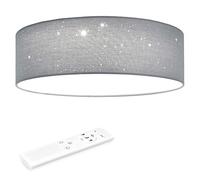 Navaris Lámpara LED de techo de estrellas 32 cm - Luz con control de temperatura brillo regulable y mando a distancia para salón dormitorio - Gris claro